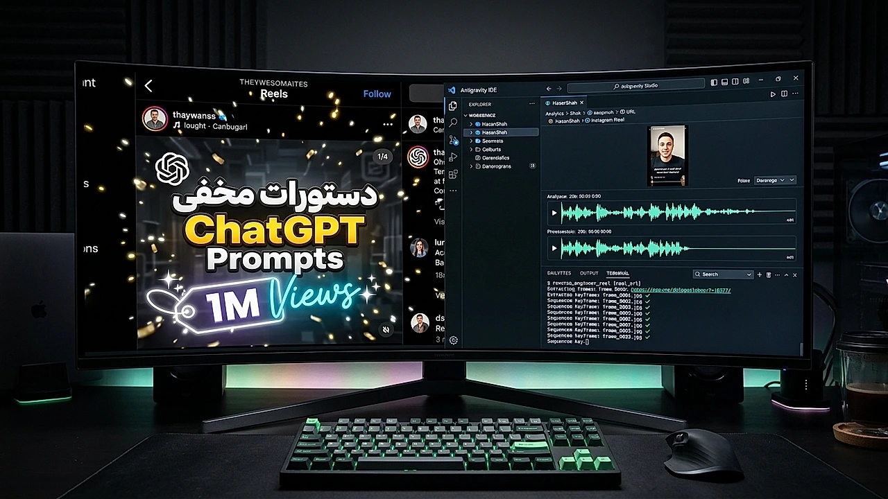 استخراج فریمهای کلیدی و شکلموج صوتی در Antigravity IDE